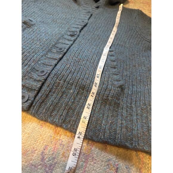 Eileen Fisher Wool Cashmere Blend Hooded Button Front Cardigan Medium - Picture 5 of 8